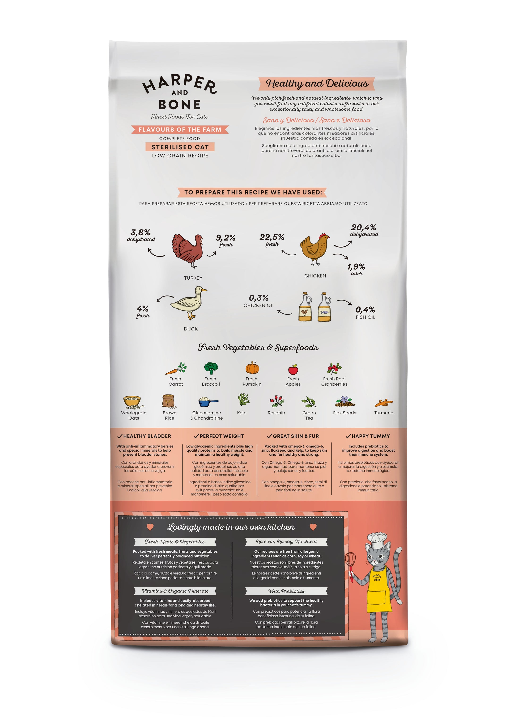 Sterilised cat - Flavours of the farm -  Pato, pollo y pavo